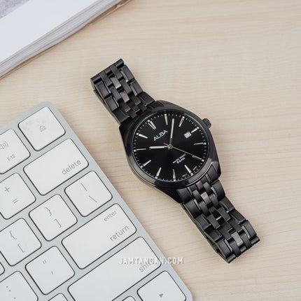 Alba AH7BP3X1_AS9R09X1 Couple Black Dial Black Stainless Steel Strap