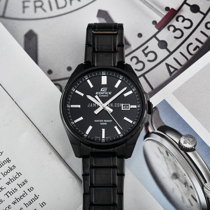 Casio Edifice EFV-150DC-1AVUDF Black Dial Black Stainless Steel Band
