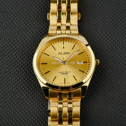 Alba Prestige AS9S08X1 Men Gilt Dial Gold Stainless Steel Strap