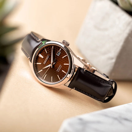 Seiko Presage SPB170J1 Sharp Edged Susutake Brown-Toned Smoked Brown Leather Strap