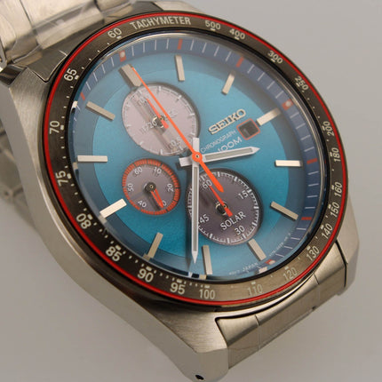 Seiko Chronograph SSC717P1 Solar Blue Dial Stainless Steel Strap