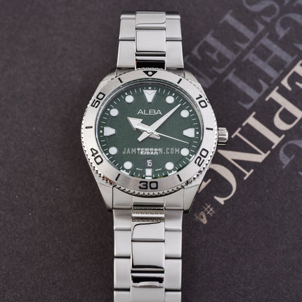 Alba Active AS9T13X1 Men Green Patterned Dial Stainless Steel Strap
