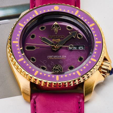 Seiko 5 Sports X Jojo Bizarre Adventure SBSA036 Giorno Giovanna Leather Strap Limited Edition (JDM)