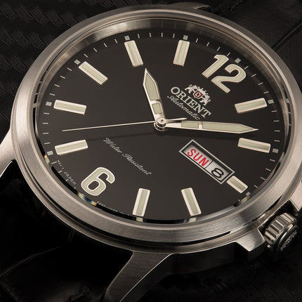 Orient RA-AA0C04B Men Black Dial Black Leather Strap