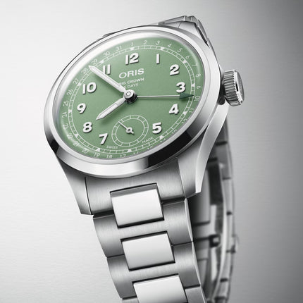 Oris Big Crown 01-403-7799-4067-07-8-20-06 Pointer Date Calibre 403 Green Dial Stainless Steel Strap