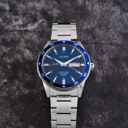 Alba Mechanical AL4593X1 Automatic Men Blue Dial Stainless Steel Strap