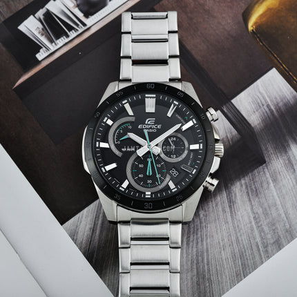 Casio Edifice EFR-573DB-1AVUDF Chronograph Black Dial Stainless Steel Band