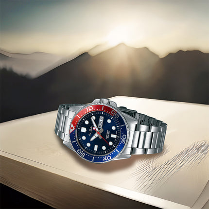 Alba Active AV3593X1 Men Pepsi Blue Dial Stainless Steel Strap