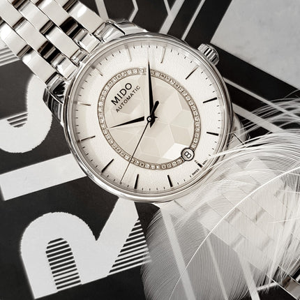 MIDO Baroncelli Prisma M007.207.11.116.00 Lady Diamonds White Mother Of Pearl Dial St. Steel Strap