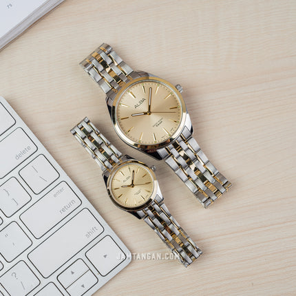 Alba ARX134X1_ARX114X1 Couple Gold Dial Dual Tone Stainless Steel Strap