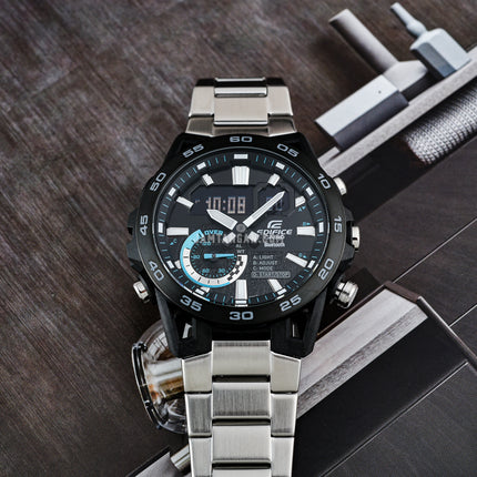 Casio Edifice ECB-40DB-1ADF Sospensione Digital Analog Dial Stainless Steel Band