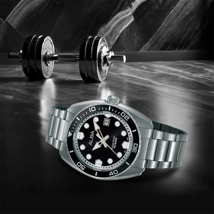 Alba Active AS9W21X1 Men Black Dial Stainless Steel Strap