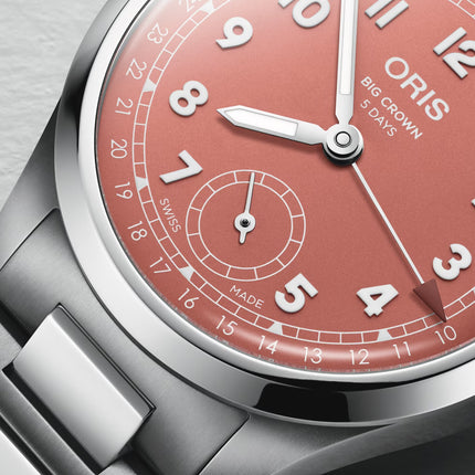 Oris Big Crown 01-403-7799-4068-07-8-20-06 Pointer Date Calibre 403 Red Dial Stainless Steel Strap