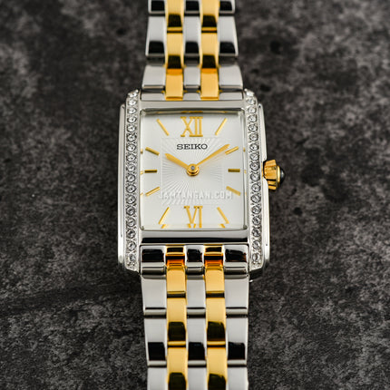 Seiko Ladies SWR093P1 Discover More White Dial Dual Tone Stainless Steel Strap