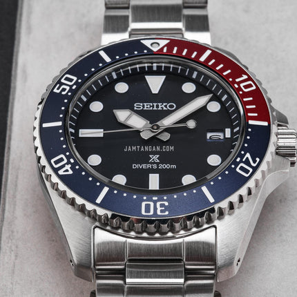 Seiko Prospex SNE595P1 Solar Diver Pepsi Blue Dial Stainless Steel Strap