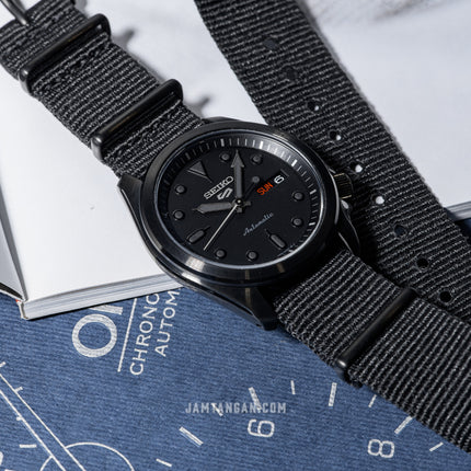Seiko 5 Sports SRPE69K1 SKX Street Style Black Dial Black Nylon Strap