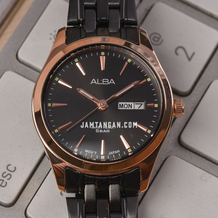 Alba AN8072X1 Ladies Black Dial Black Stainless Steel Strap