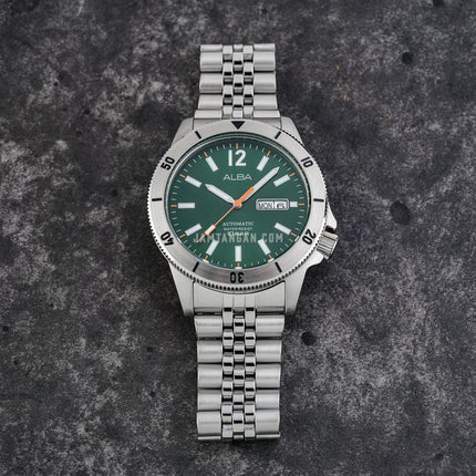 Alba Mechanical AL4647X1 Automatic Men Green Dial Stainless Steel Strap