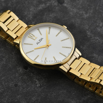 Alba Fashion AH8752X1 Ladies Silver Dial Gold Stainless Steel Strap