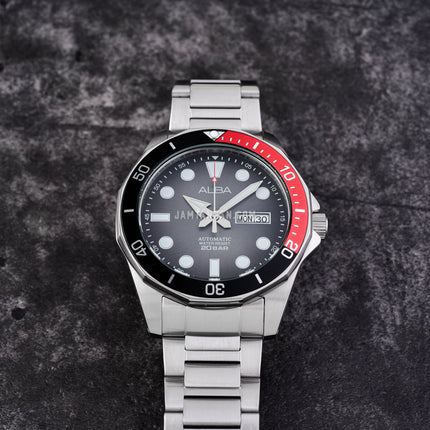 Alba Mechanical AL4539X1 Automatic Men Grey Black Gradation Dial Stainless Steel Strap