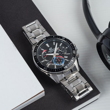 Casio Edifice EFR-552D-1A3VUDF Men Chronograph Black Dial Stainless Steel Band