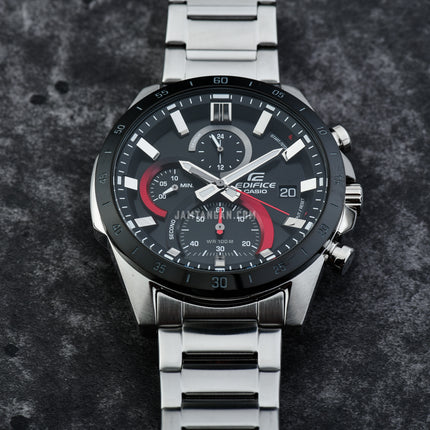 Casio Edifice EFR-571DB-1A1VUDF Chronograph Black Dial Stainless Steel Band