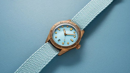 Oris Divers Sixty-Five 01-733-7771-3155-07-3-19-02BRS Cotton Candy Blue Dial Blue Nylon Strap