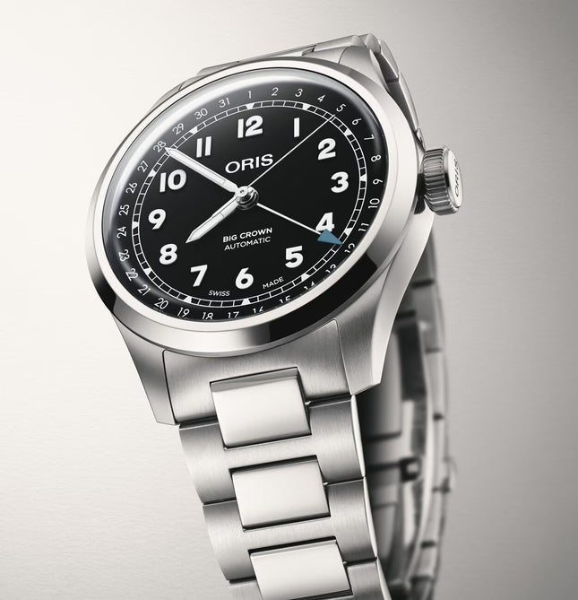 Oris Big Crown 01-754-7798-4064-07-8-20-06 Pointer Date Black Dial Stainless Steel Strap