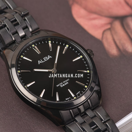 Alba ARX125X1 Men Black Dial Black Stainless Steel Strap