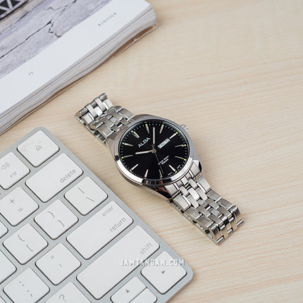Alba AJ6179X1 Men Black Dial Stainless Steel Strap