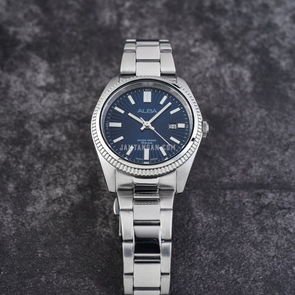 Alba Prestige AH7CL1X1 Ladies Blue Patterned Dial Stainless Steel Strap