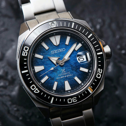 Seiko Prospex SRPE33K1 King Samurai Manta Ray Save The Ocean Stainless Steel Special Edition