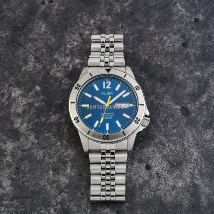Alba Mechanical AL4649X1 Automatic Men Blue Dial Stainless Steel Strap