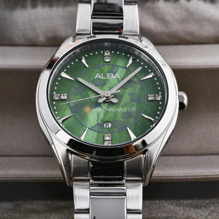 Alba Fashion AH7EK3X1 Ladies Green MOP Dial Stainless Steel Strap