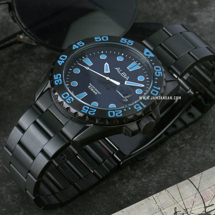 Alba Active AS9N27X1 Men Blue Dial Black Stainless Steel Strap