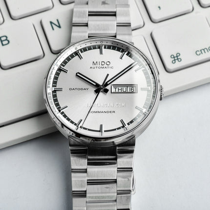 MIDO Commander M014.430.11.031.80 Datoday Automatic Silver Dial Stainless Steel Strap