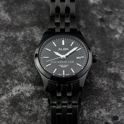 Alba Prestige AH7CE1X1 Ladies Black Dial Black Stainless Steel Strap