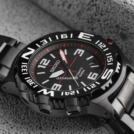 Seiko Automatic SRP447K1 Black Dial Black Stainless Steel Strap