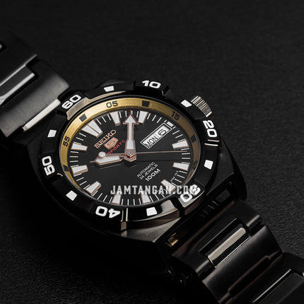 Seiko 5 Sports SRP287K1 Automatic Black Dial Black Stainless Steel Strap