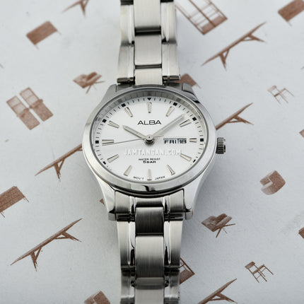 Alba Prestige AN8053X1 Ladies Silver Analog Dial Stainless Steel Strap