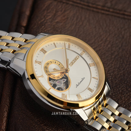Seiko Presage SSA272J1 Open Heart White Dial Dual Tone Stainless Steel Strap