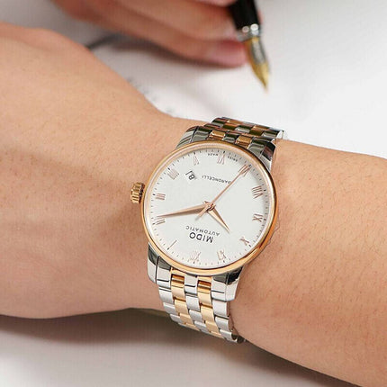 MIDO Baroncelli II M8600.9.N6.1 Automatic White Dial Dual Tone Stainless Steel Strap