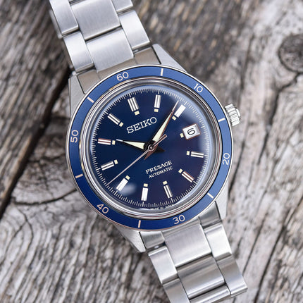 Seiko Presage SRPG05J1 Style60s Automatic Blue Dial Stainless Steel Strap