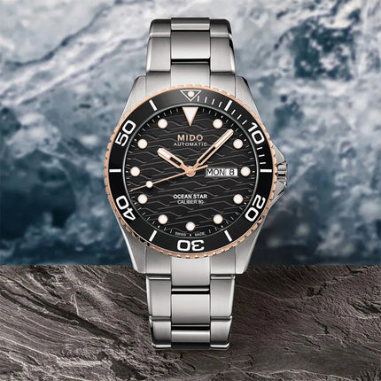 MIDO Ocean Star M042.430.21.051.00 Men 200C Black Dial Stainless Steel Strap