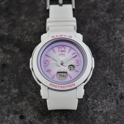 Casio Baby-G BGA-290US-6ADR Sea Elements Series Digital Analog Purple Dial White Resin Band