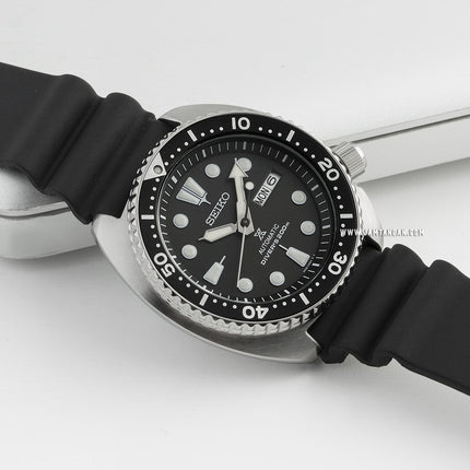 Seiko Prospex SRPE93K1 Turtle Automatic Divers 200M Black Dial Black Rubber Strap