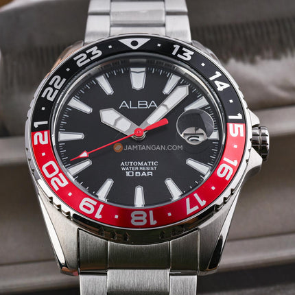 Alba Mechanical AU4073X1 Automatic Men Black Dial Stainless Steel Strap