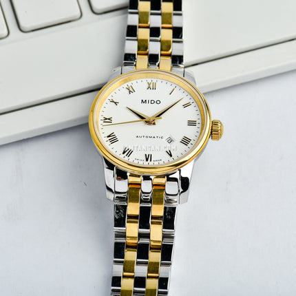 Mido Baroncelli II M7600.9.26.1 Automatic White Dial Dual Tone Stainless Steel Strap