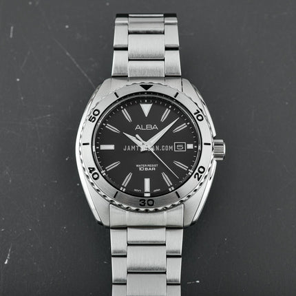 Alba AS9U67X1 Men Sport Black Dial Stainless Steel Strap