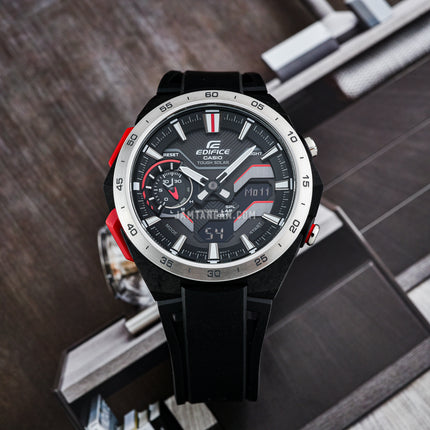 Casio Edifice ECB-2200P-1ADF Men Windflow Digital Analog Black Dial Black Resin Band
